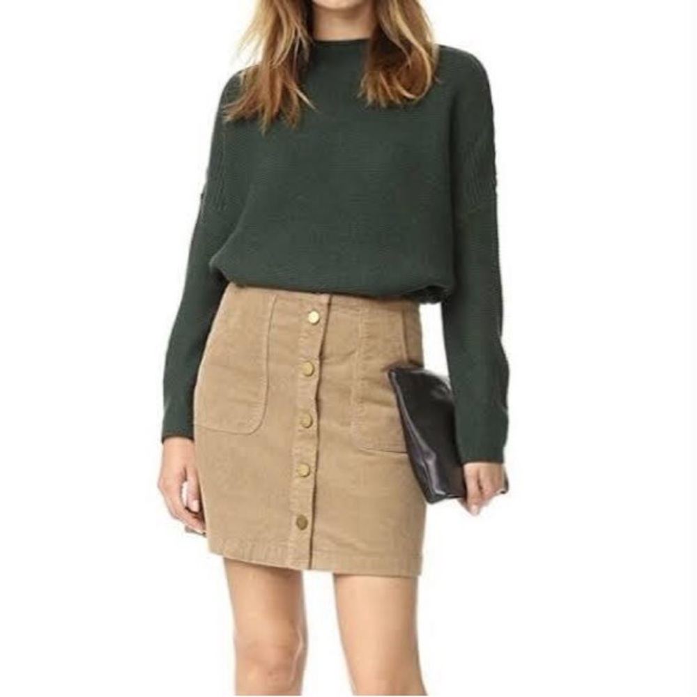 Tory Burch Lucitano Button Front Corduroy Skirt SZ 14